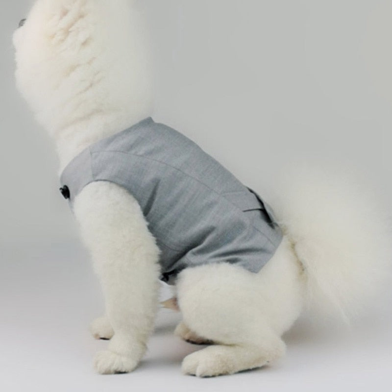 Dog Tuxedo Suit - Formal Vest with Bow Tie for Small and Medium Breed Dogs - Perfect for Weddings, Birthday Parties, and Formal Occasions