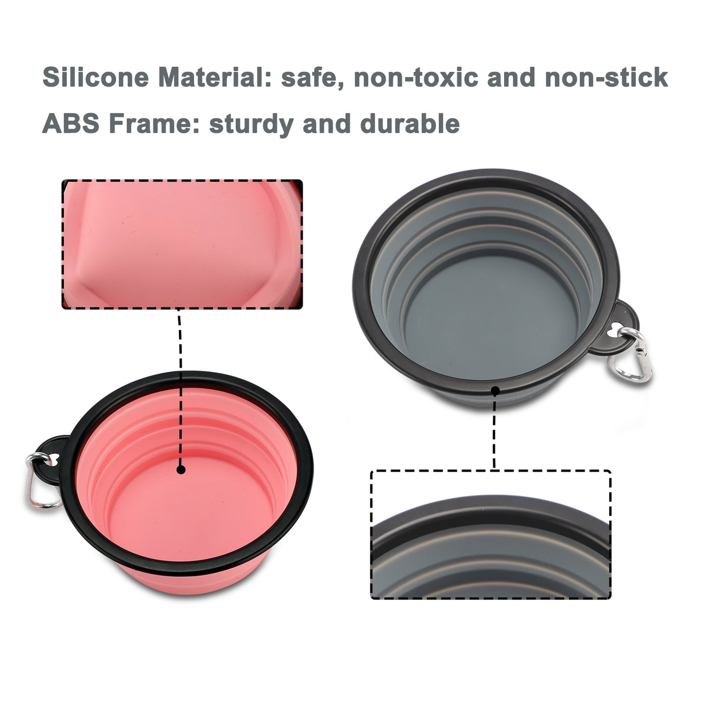 Collapsible Dog Bowls for Travel - Portable and Lightweight Water and Food Dish for Dogs - Available in S and L Sizes - Perfect for Camping and Outdoor Activities