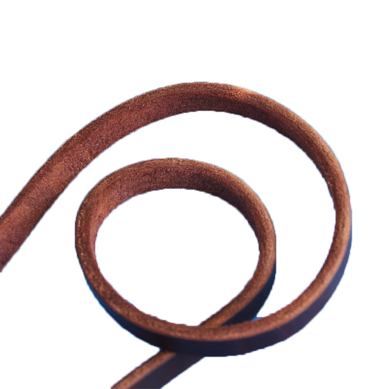 Handmade 1/2'' Brown Leather Dog Leash - Genuine Braided Strap for All Breeds