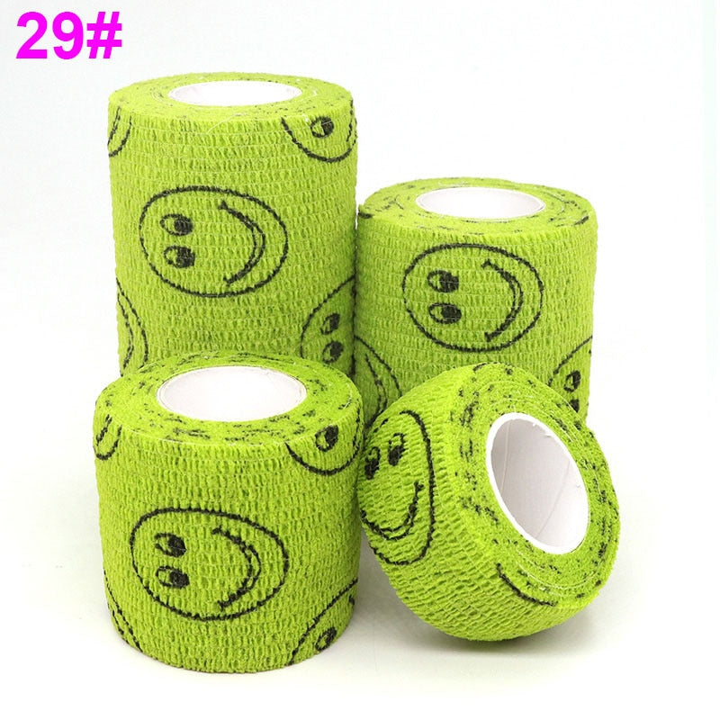 Colorful Printed Medical Elastic Bandage for Pets - Self-Adhesive and Stretchy Therapy Wrap Tape, 15FT Long