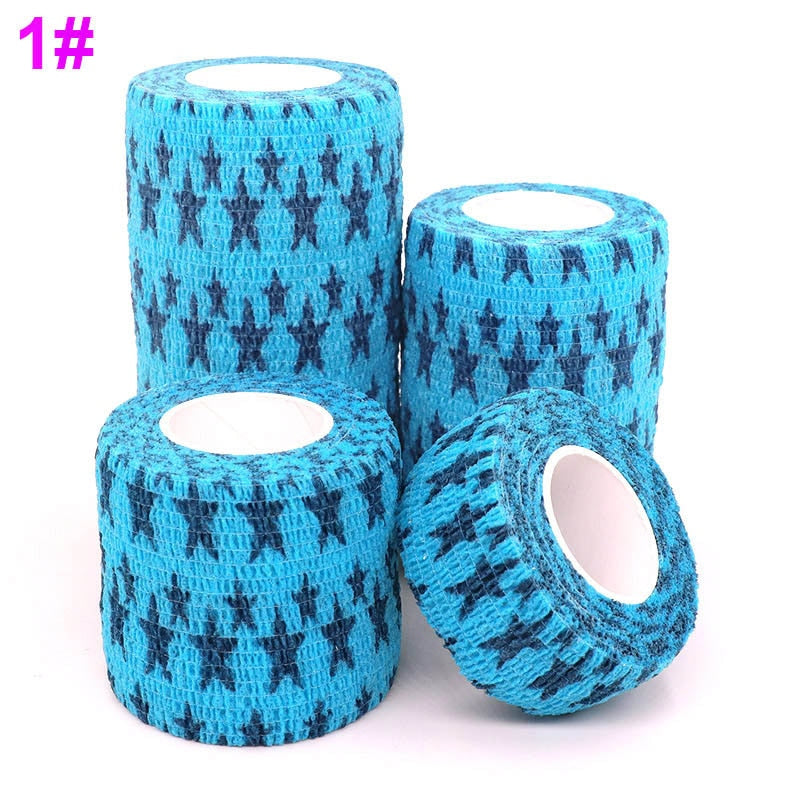 Colorful Printed Medical Elastic Bandage for Pets - Self-Adhesive and Stretchy Therapy Wrap Tape, 15FT Long