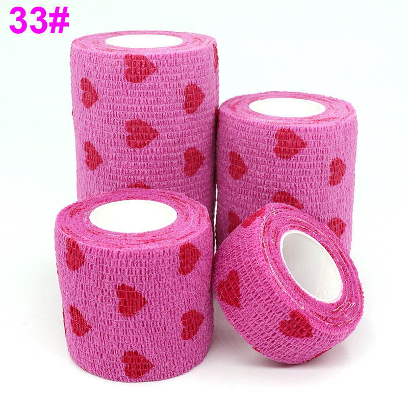 Colorful Printed Medical Elastic Bandage for Pets - Self-Adhesive and Stretchy Therapy Wrap Tape, 15FT Long