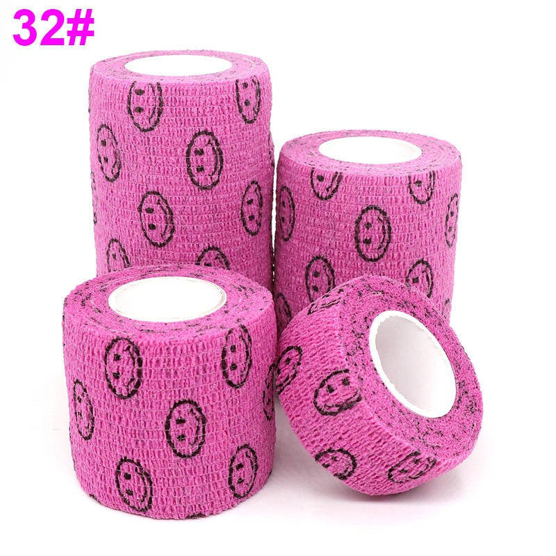 Colorful Printed Medical Elastic Bandage for Pets - Self-Adhesive and Stretchy Therapy Wrap Tape, 15FT Long