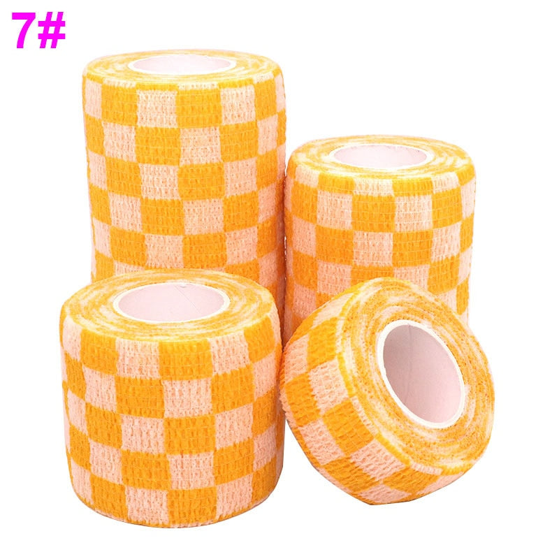 Colorful Printed Medical Elastic Bandage for Pets - Self-Adhesive and Stretchy Therapy Wrap Tape, 15FT Long