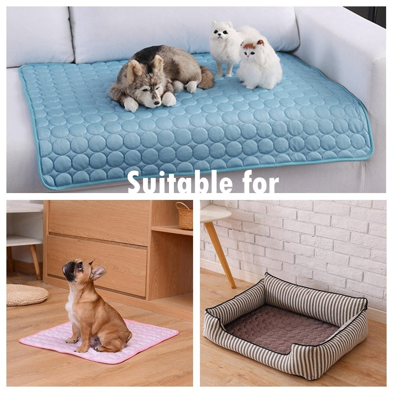 Breathable Cooling Dog Mat for Summer - Washable Pet Bed with Blanket and Sofa for Small, Medium, and Large Dogs - Ideal for Cars and Home