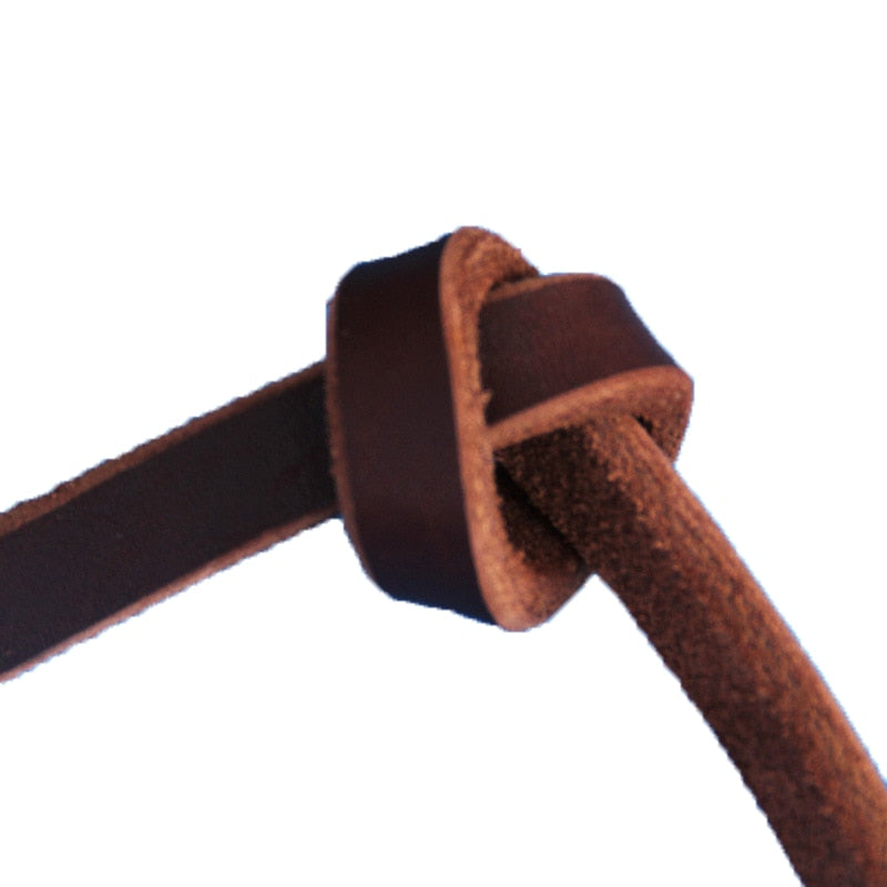 Handmade 1/2'' Brown Leather Dog Leash - Genuine Braided Strap for All Breeds