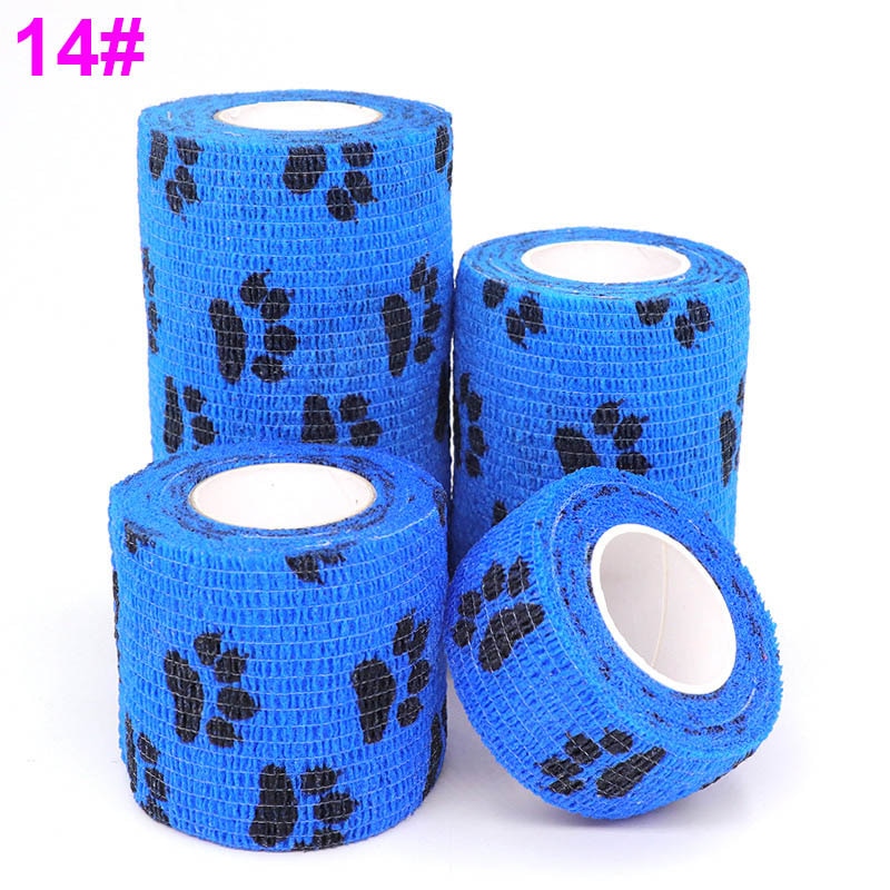 Colorful Printed Medical Elastic Bandage for Pets - Self-Adhesive and Stretchy Therapy Wrap Tape, 15FT Long