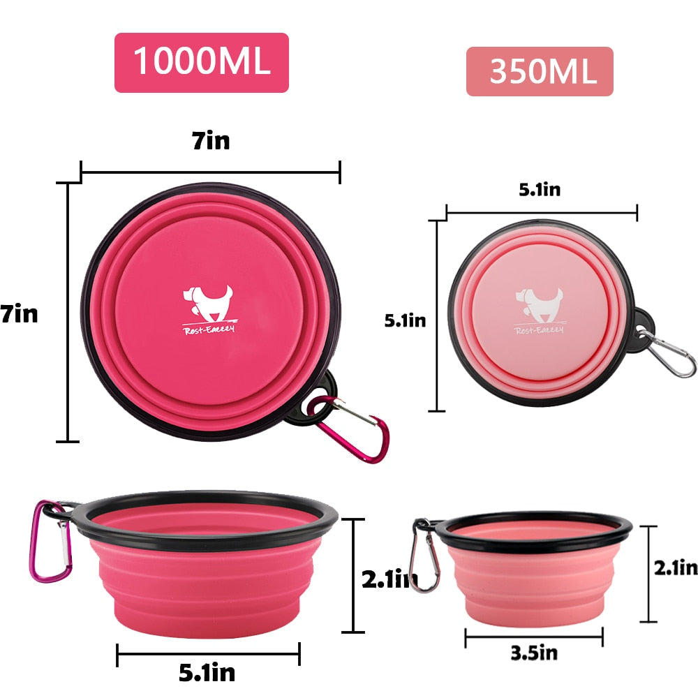 Collapsible Dog Bowls for Travel - Portable and Lightweight Water and Food Dish for Dogs - Available in S and L Sizes - Perfect for Camping and Outdoor Activities