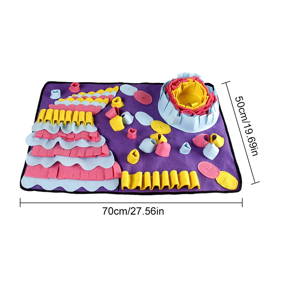 Pet Snuffle Mat - Detachable Fleece Pads for Sniffing and Training - Interactive Nosework Puzzle Toy to Relieve Stress and Keep Dogs Entertained