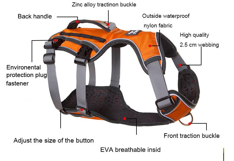 Adjustable Reflective Dog Harness for Medium and Large Breeds - Durable Outdoor Pet Supplies and Accessories
