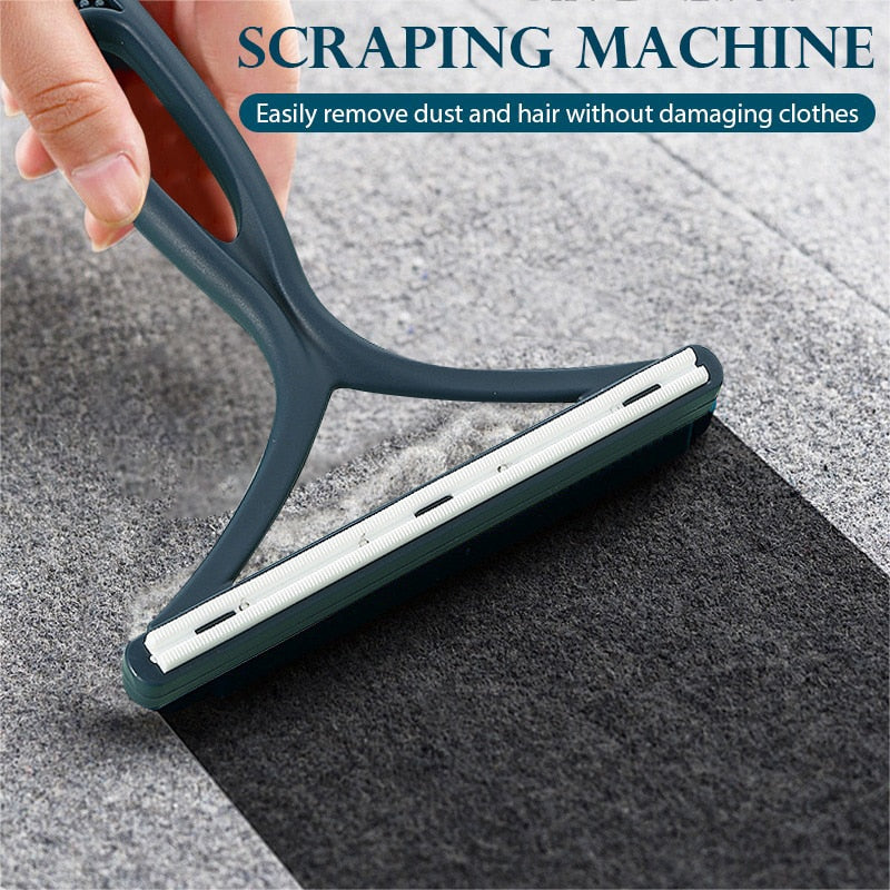 Portable Double-Sided Pet Hair Remover Brush and Fabric Shaver for Clothes and Carpet - Manual Lint Remover with Fluff and Fuzz Removing Capabilities