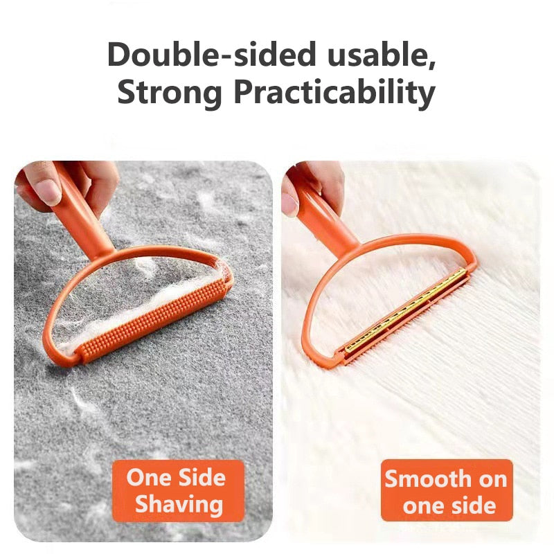 Portable Double-Sided Pet Hair Remover Brush and Fabric Shaver for Clothes and Carpet - Manual Lint Remover with Fluff and Fuzz Removing Capabilities