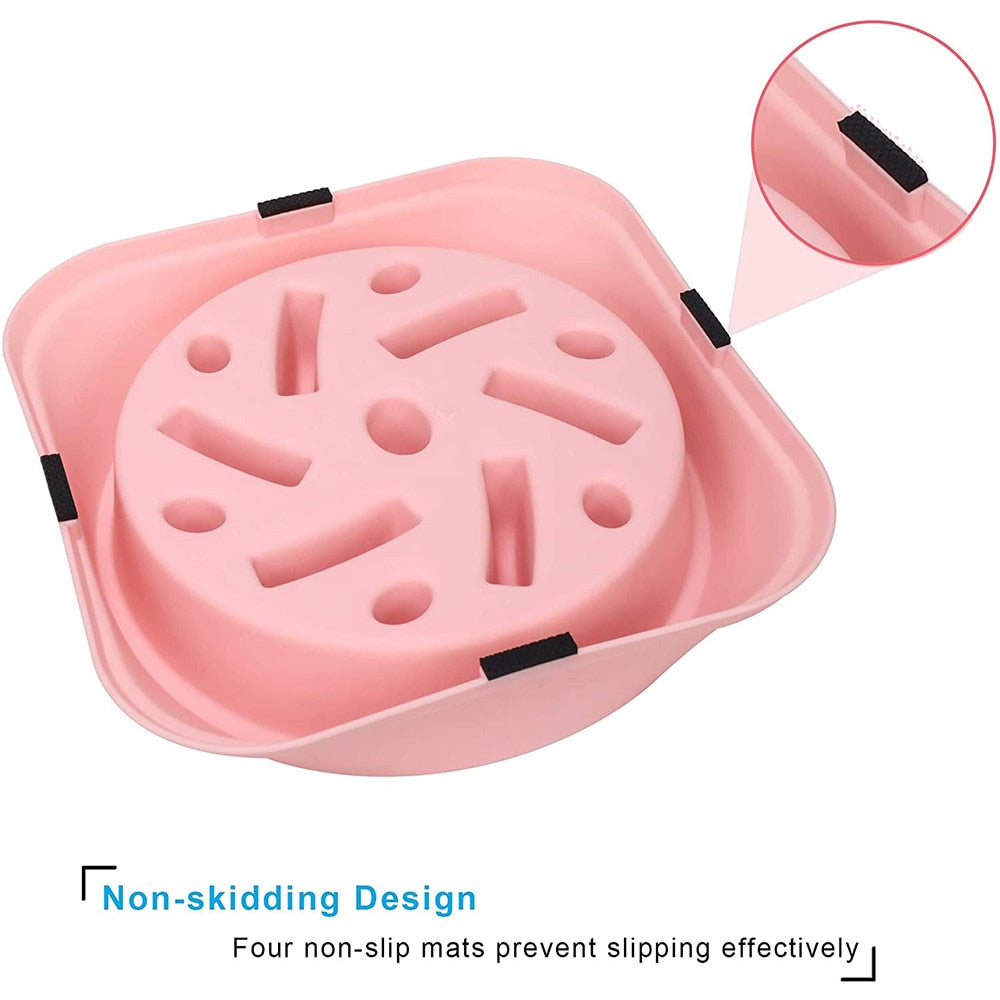 Non-Slip Dog Slow Feeder Bowl - Puzzle Bowl for Anti-Gulping and Slower Food Feeding - Suitable for Small and Medium Dogs and Puppies