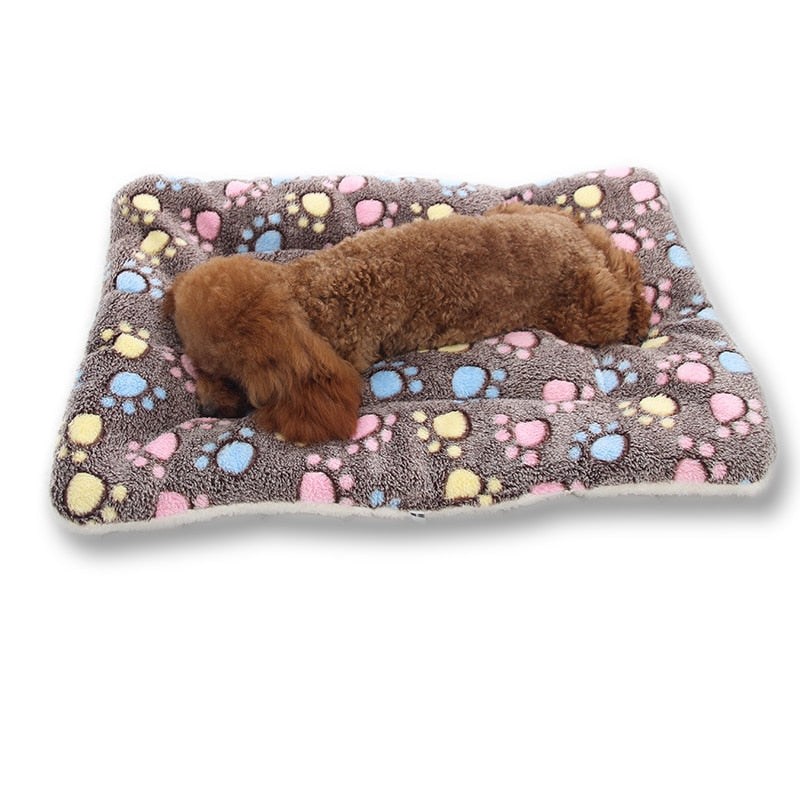 Thickened Pet Sleeping Mat - Soft and Washable Dog Bed with Flannel Mattress and Warm Fur Blanket - Ideal for Your Furry Friend's Comfort - Pet Supplies