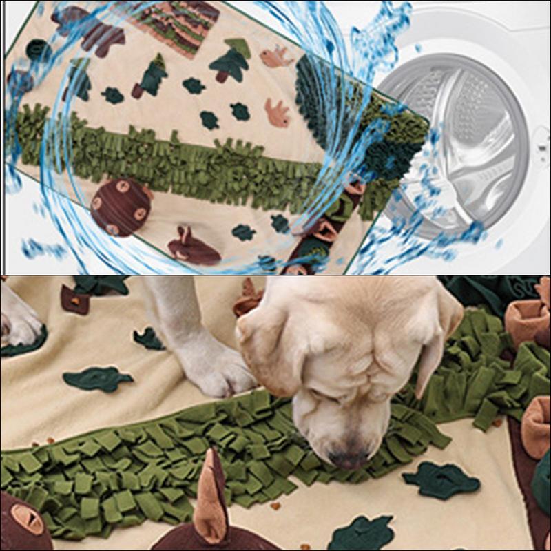 SnuffleMat Nosework Training Toy for Dogs - Giant Slow Feeder Puzzle Mat with Washable Fabric for Sniffing, Feeding, and Fun!