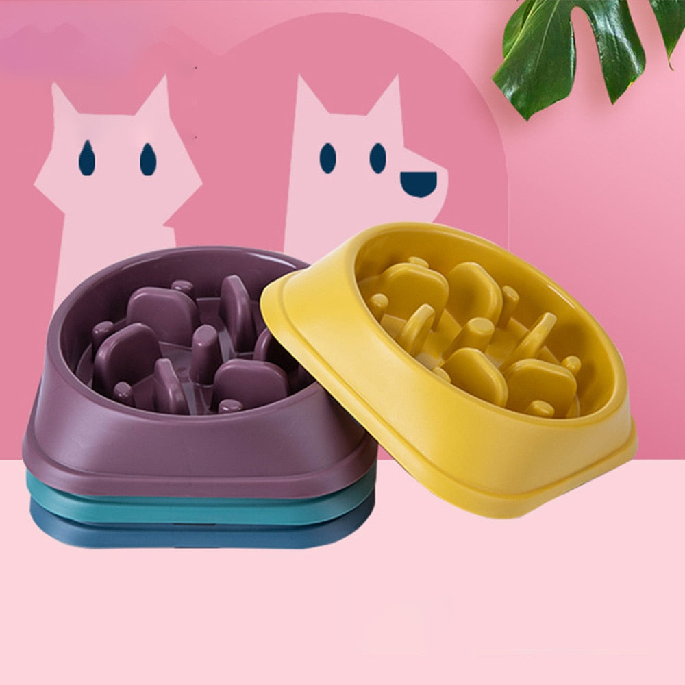 Non-Slip Dog Slow Feeder Bowl - Puzzle Bowl for Anti-Gulping and Slower Food Feeding - Suitable for Small and Medium Dogs and Puppies
