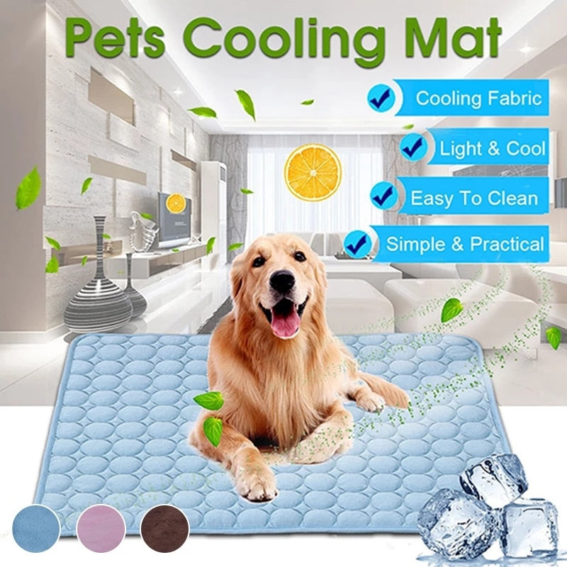 Breathable Cooling Dog Mat for Summer - Washable Pet Bed with Blanket and Sofa for Small, Medium, and Large Dogs - Ideal for Cars and Home