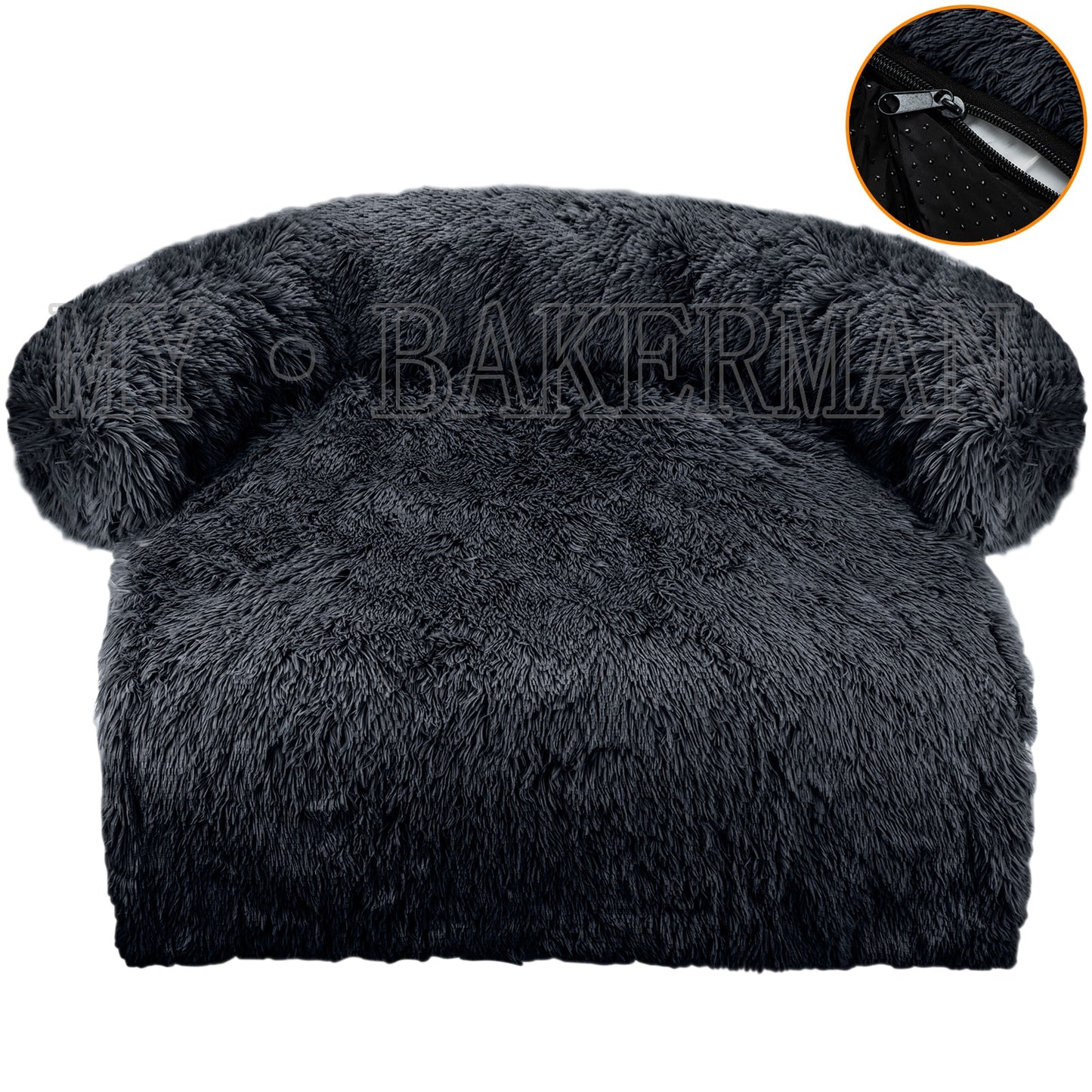 Large Dog Sofa Bed - Calming Pet Bed with Soft Washable Nest, Ideal for Comfortable Resting and Sleeping, Furniture Protector Mat and Blanket Included
