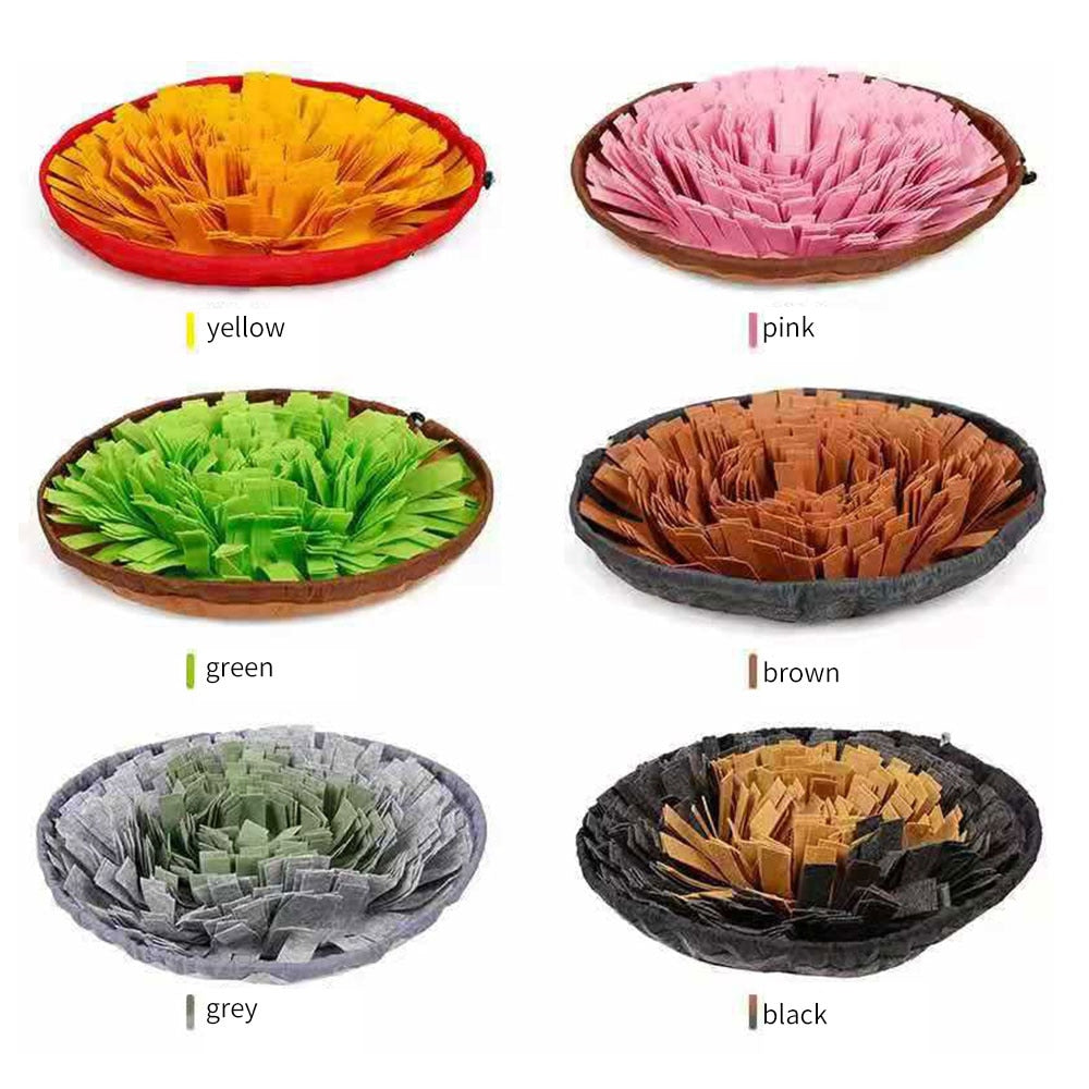 Slow Feeding Snuffle Mat for Dogs - Interactive Puzzle Toy and Smell Training Pad for Nosework - Washable and Food Dispensing - Perfect for Dog Toys