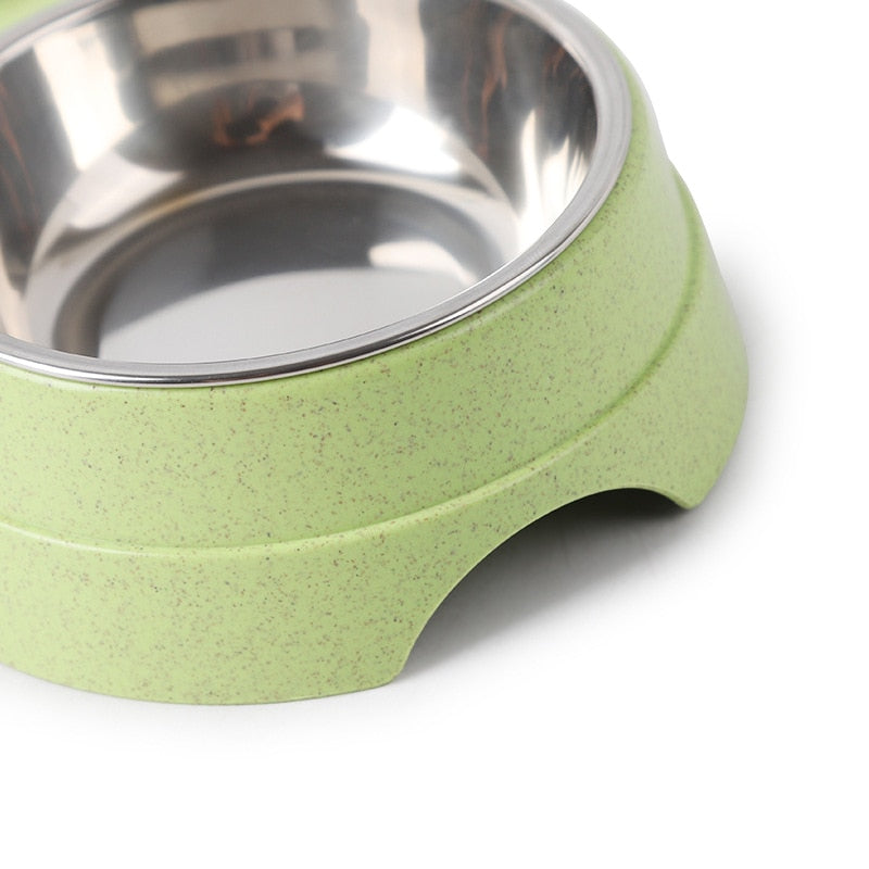 Puppy Double Pet Bowls - Dog Food Dish Feeder and Water Pet Drinking Dish Stainless Steel