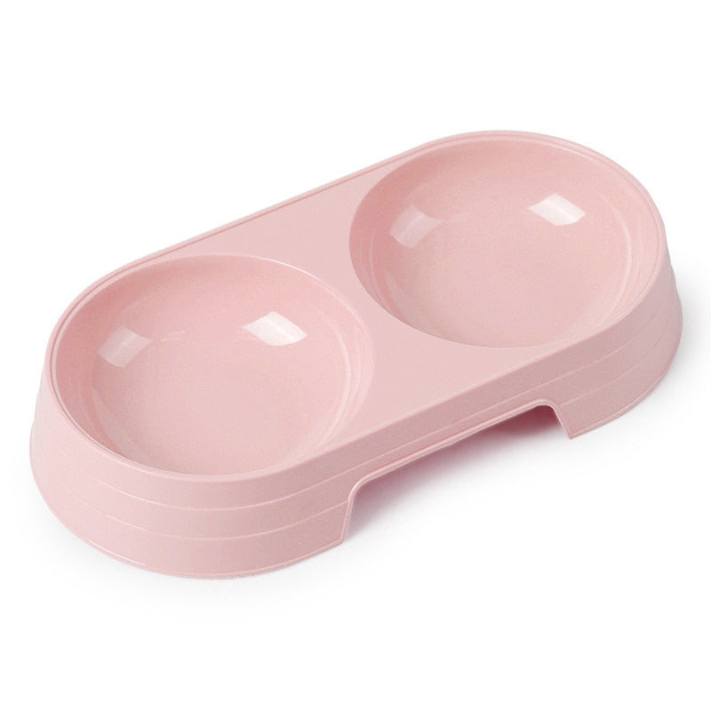 Puppy Double Pet Bowls - Dog Food Dish Feeder and Water Pet Drinking Dish Stainless Steel