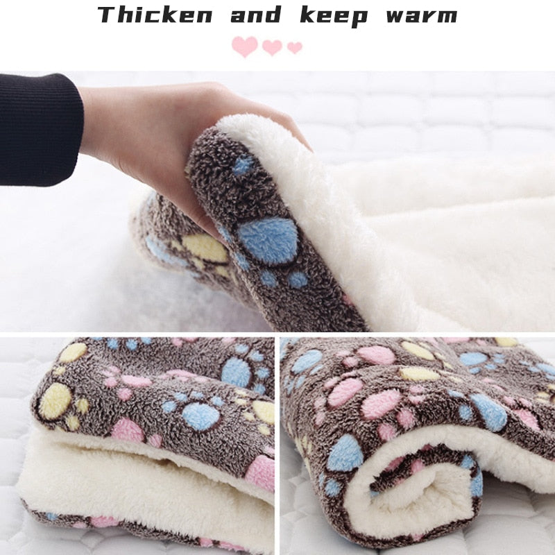 Thickened Pet Sleeping Mat - Soft and Washable Dog Bed with Flannel Mattress and Warm Fur Blanket - Ideal for Your Furry Friend's Comfort - Pet Supplies