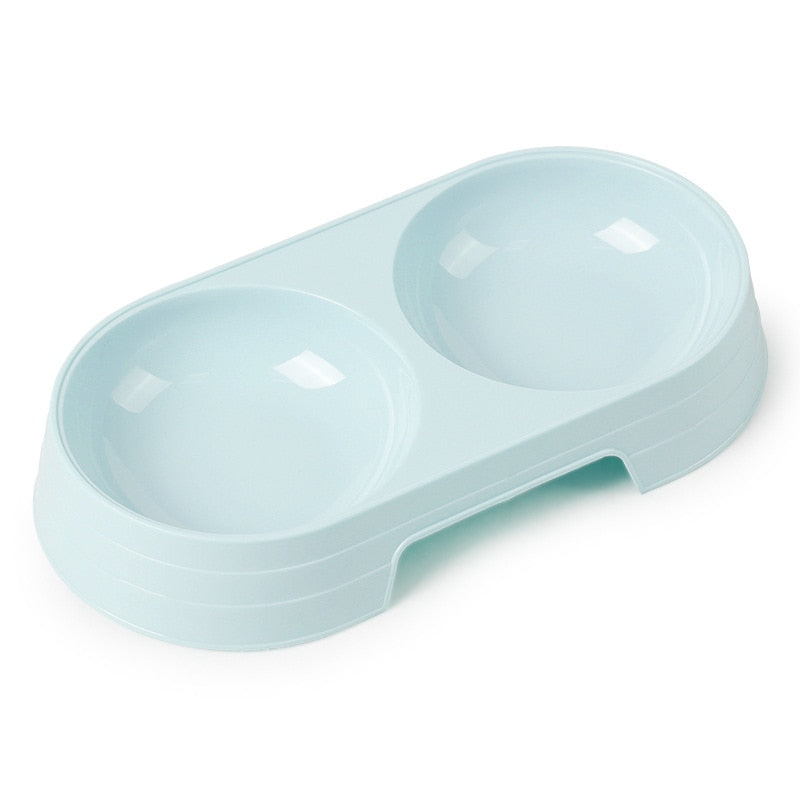 Puppy Double Pet Bowls - Dog Food Dish Feeder and Water Pet Drinking Dish Stainless Steel