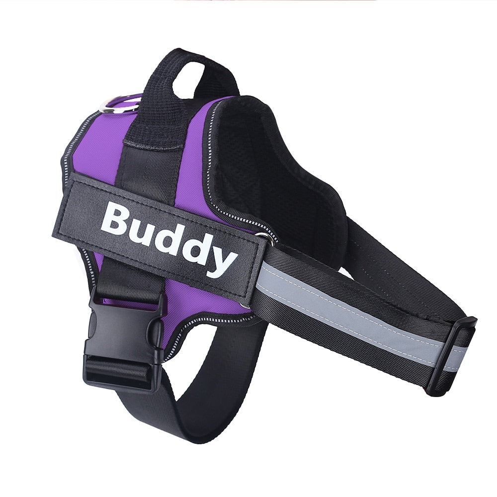 Personalized No-Pull Dog Harness with Velcro ID Customization and Reflective Design