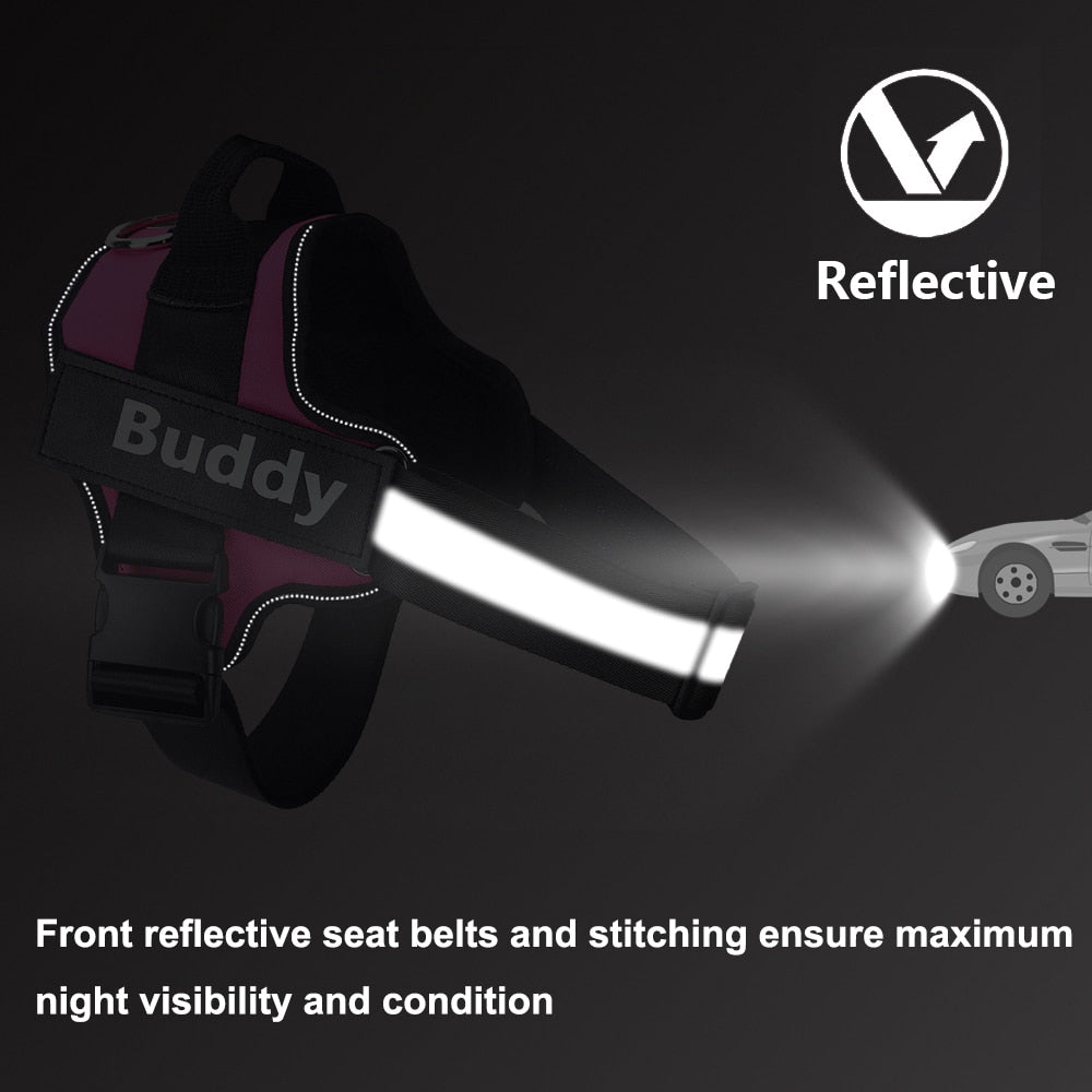Personalized No-Pull Dog Harness with Velcro ID Customization and Reflective Design