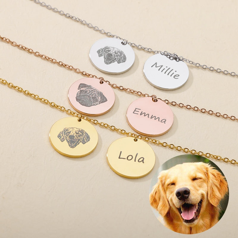 Personalized Hand Painted Engraved Pet Photo Bracelet for Women - Stainless Steel Custom Dog Pet Picture Name Bracelet Jewelry - Unique Memory Gift