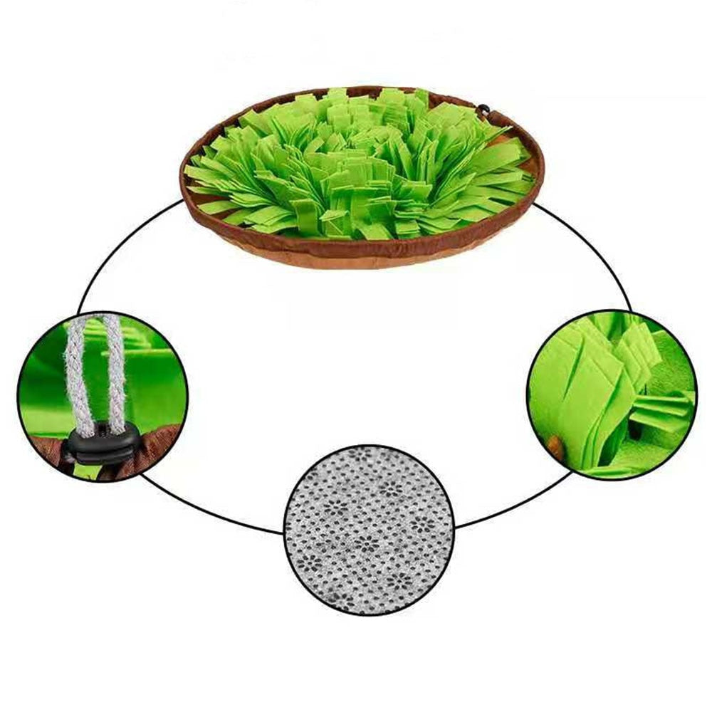 Slow Feeding Snuffle Mat for Dogs - Interactive Puzzle Toy and Smell Training Pad for Nosework - Washable and Food Dispensing - Perfect for Dog Toys