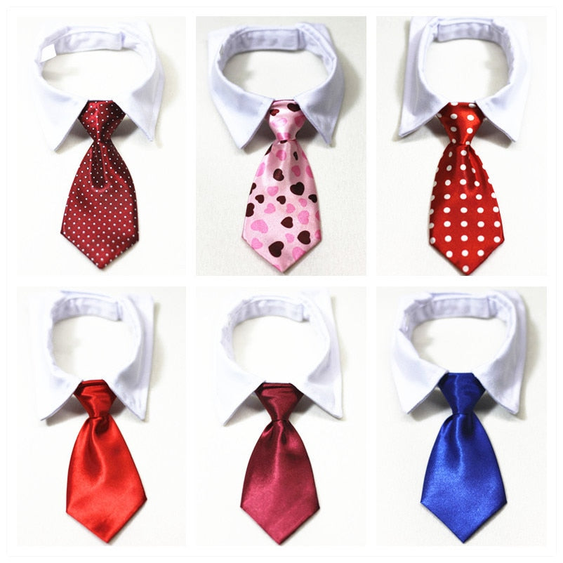 Adjustable Dog Necktie - Shiny and Cute Pet Grooming Accessory - Perfect for Formal Occasions, Weddings and Parties