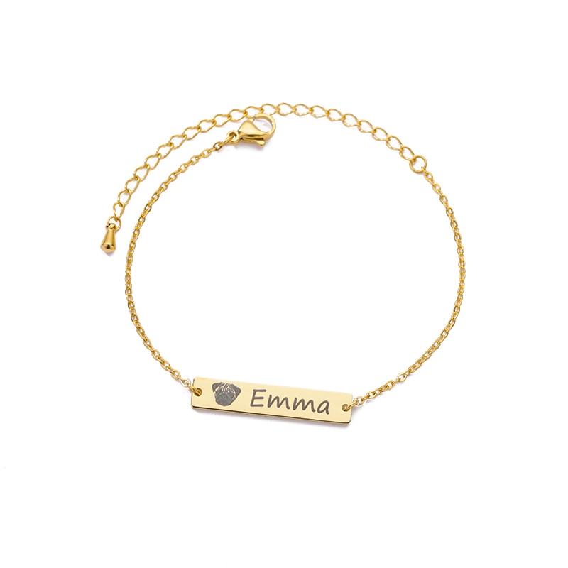 Personalized Hand Painted Engraved Pet Photo Bracelet for Women - Stainless Steel Custom Dog Pet Picture Name Bracelet Jewelry - Unique Memory Gift