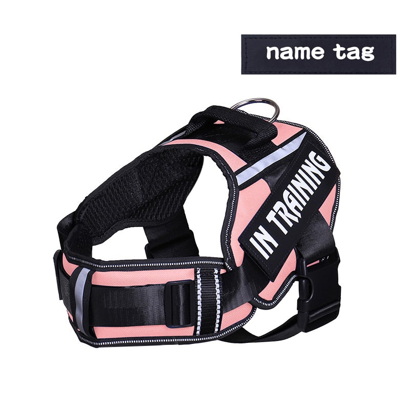 Personalized Reflective Dog Harness - Adjustable, Breathable and No-Pull Nylon Vest with Neck Guard