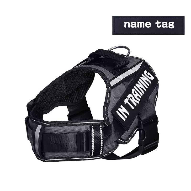 Personalized Reflective Dog Harness - Adjustable, Breathable and No-Pull Nylon Vest with Neck Guard