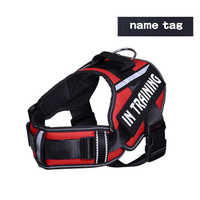 Personalized Reflective Dog Harness - Adjustable, Breathable and No-Pull Nylon Vest with Neck Guard