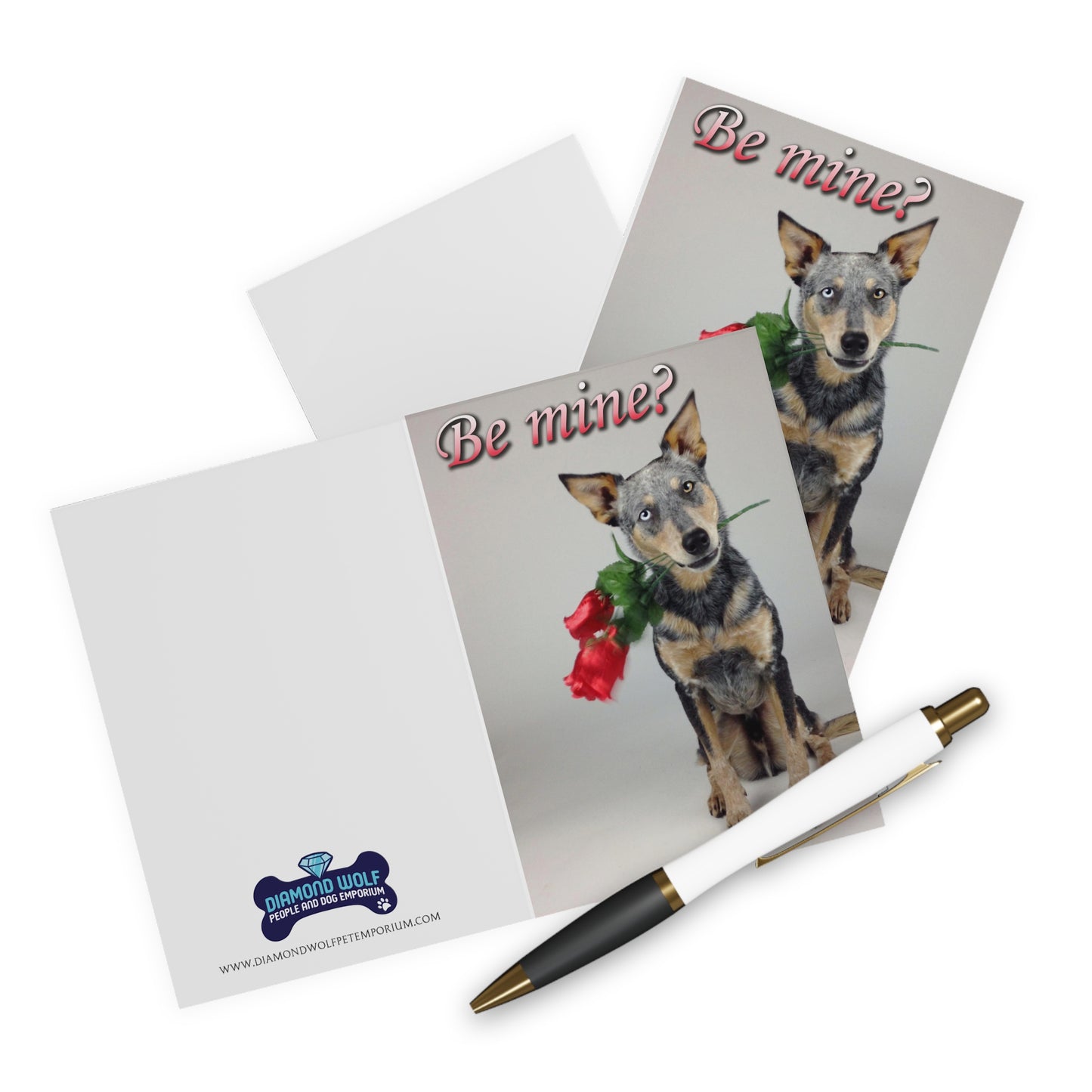 Valentine's Day "Be Mine?" Dog Greeting Cards (5 Pack)