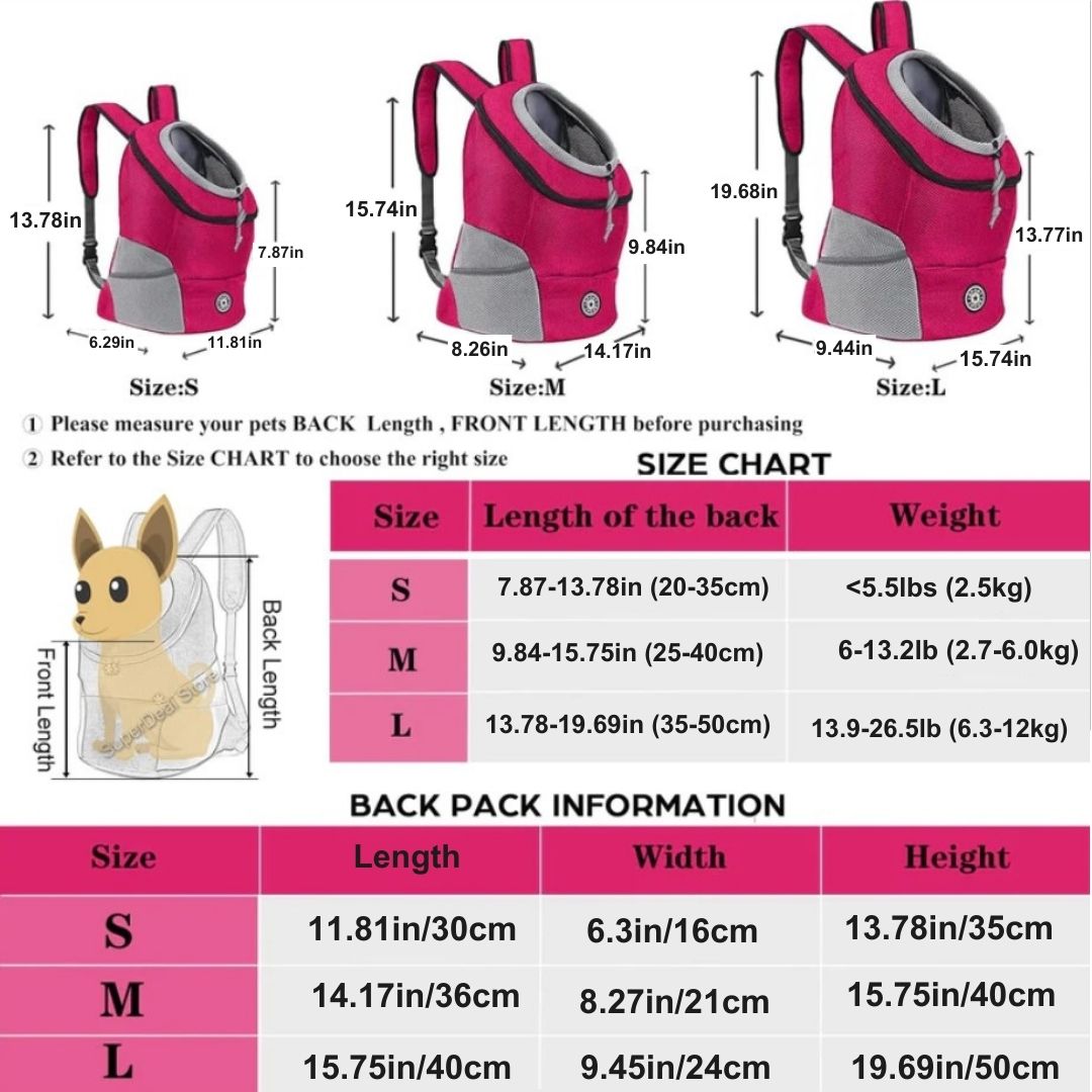 Double Shoulder Pet Dog Carrier Backpack - Portable Travel Bag for Outdoor Adventures with Your Furry Friend