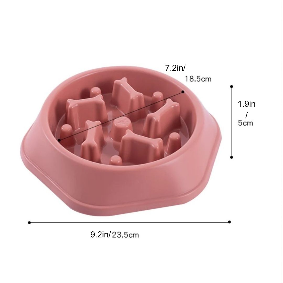 Slow Feeder Bone Shaped Puppy and Dog Bowl - Anti-Gulping Food Plate- Promotes Healthy Eating Habits - Pet Supplies for Feeding