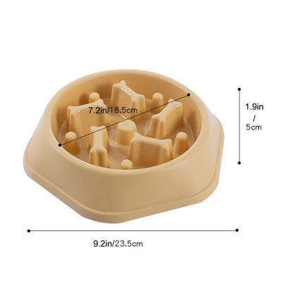 Slow Feeder Bone Shaped Puppy and Dog Bowl - Anti-Gulping Food Plate- Promotes Healthy Eating Habits - Pet Supplies for Feeding