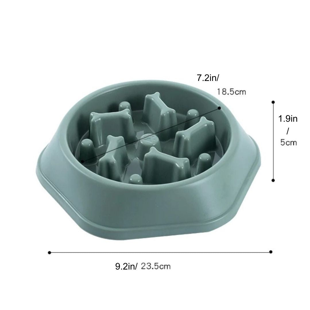 Slow Feeder Bone Shaped Puppy and Dog Bowl - Anti-Gulping Food Plate- Promotes Healthy Eating Habits - Pet Supplies for Feeding