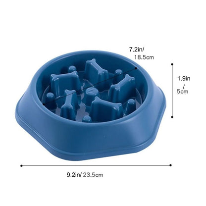 Slow Feeder Bone Shaped Puppy and Dog Bowl - Anti-Gulping Food Plate- Promotes Healthy Eating Habits - Pet Supplies for Feeding