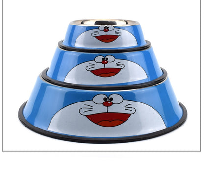 Cartoon Stainless Steel Pet Food Bowl - Tableware for Dogs