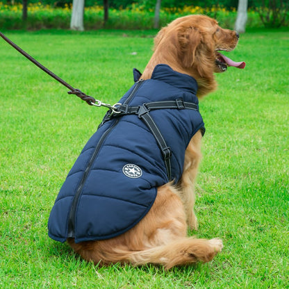 Warm Winter Dog Coat with Harness - Waterproof Fleece Clothes for Small and Large Dogs