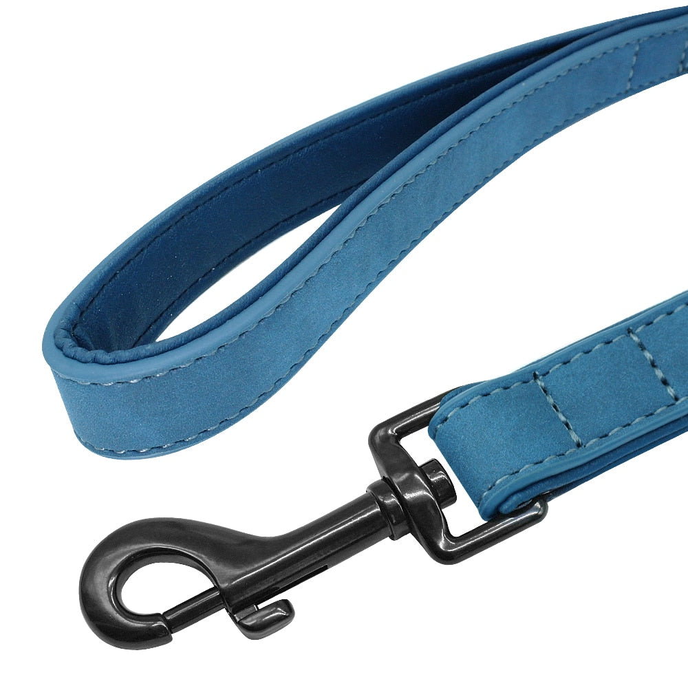 Premium 4ft Leather Dog Leash with Padded Handle for Medium to Large Dogs - Perfect for Walking and Training