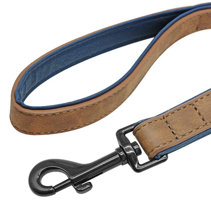 Premium 4ft Leather Dog Leash with Padded Handle for Medium to Large Dogs - Perfect for Walking and Training