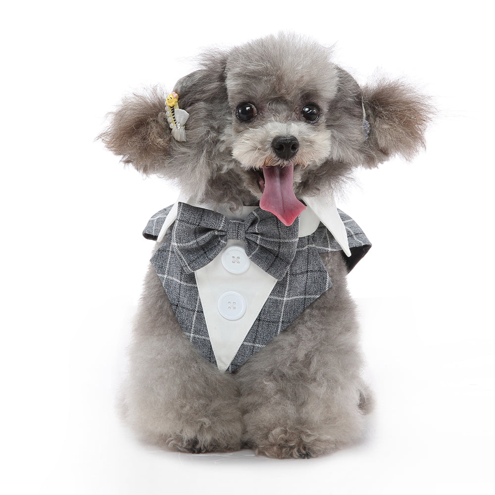 Stylish Dog Tuxedo Costume with Bow Tie for Weddings and Formal Occasions - Perfect for Dress Up, Halloween, and Christmas