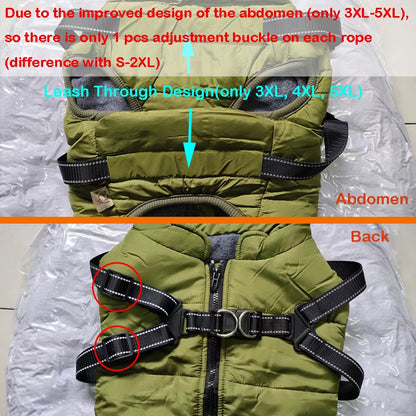 Warm Winter Dog Coat with Harness - Waterproof Fleece Clothes for Small and Large Dogs