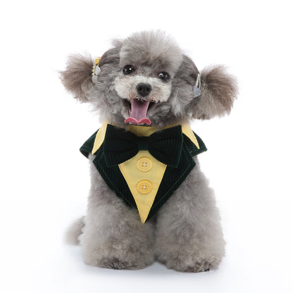 Stylish Dog Tuxedo Costume with Bow Tie for Weddings and Formal Occasions - Perfect for Dress Up, Halloween, and Christmas