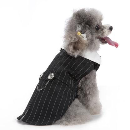 Stylish Dog Tuxedo Costume with Bow Tie for Weddings and Formal Occasions - Perfect for Dress Up, Halloween, and Christmas